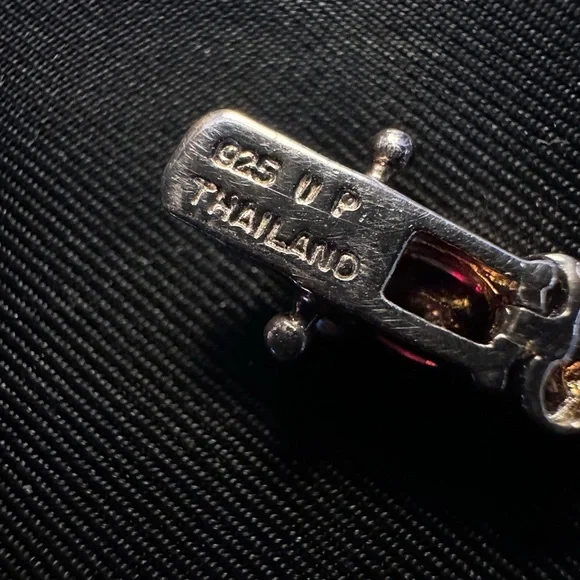 Vintage 925 Sterling Silver Multi Gemstone Rainbow Tennis Bracelet Thailand - Picture 2 of 11